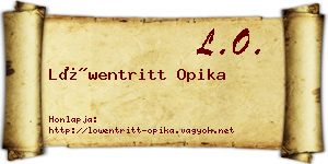 Löwentritt Opika névjegykártya